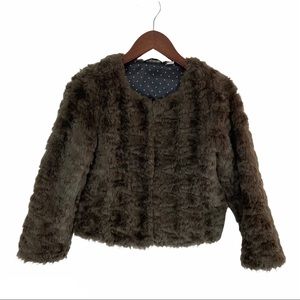 Uniqlo Girls Faux Fur Coat Size 5-6